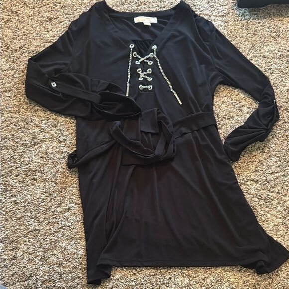 Michael Kors Black Bishop Sleeve Dress - Picture 1 of 1